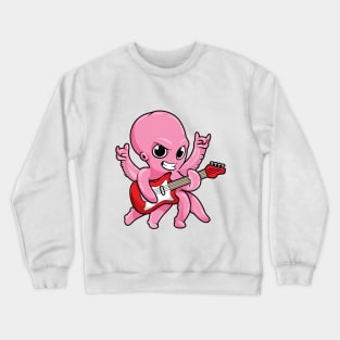Octopus as rock star with a guitar Crewneck Sweatshirt